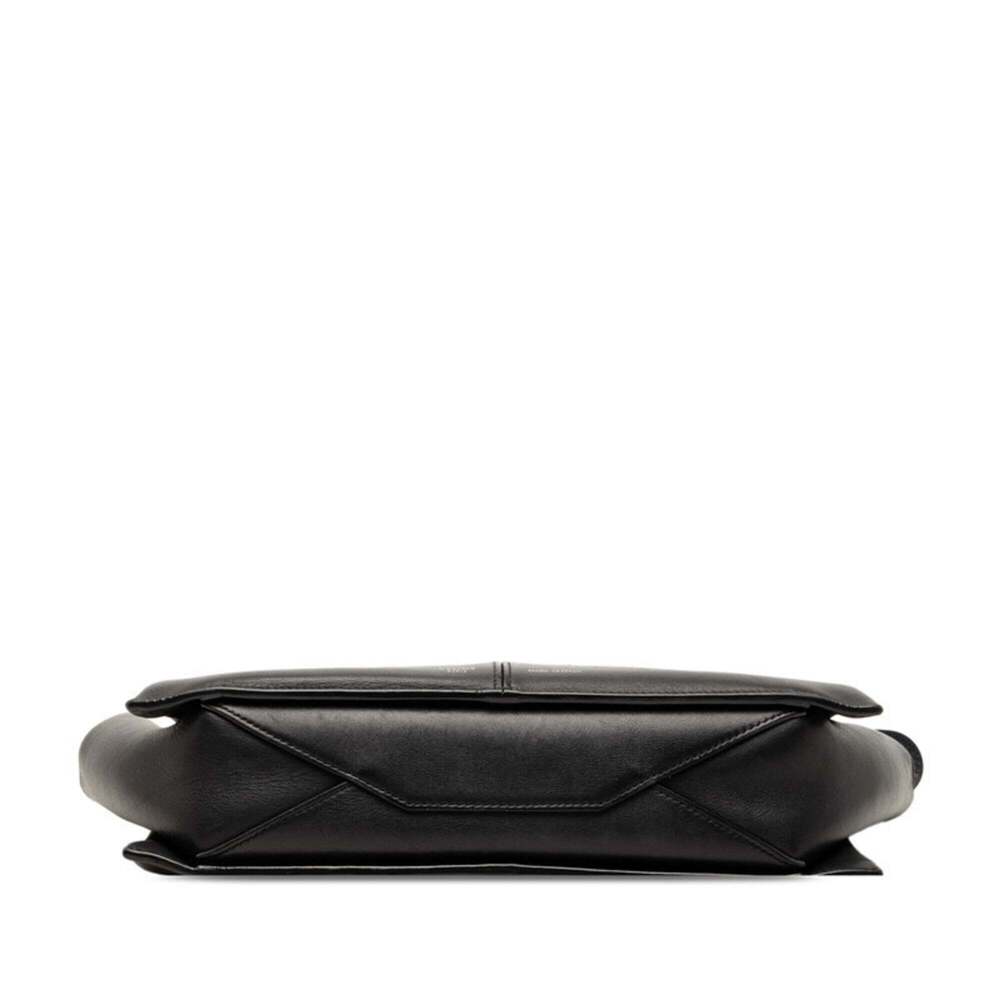 Celine Trifold Chain Shoulder Bag, Black Leather, Women's CELINE - Picture 3 of 7